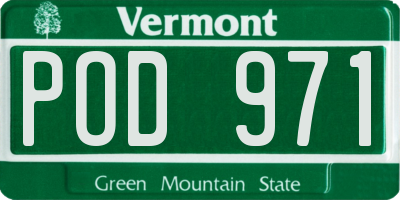 VT license plate POD971