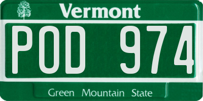 VT license plate POD974
