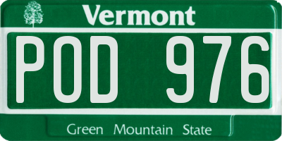 VT license plate POD976