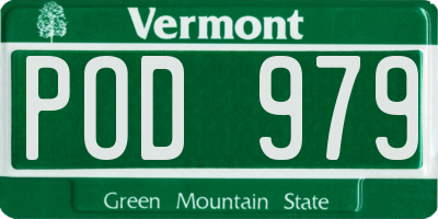 VT license plate POD979
