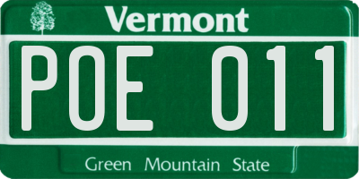 VT license plate POE011