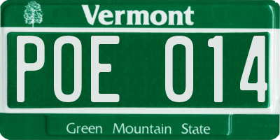 VT license plate POE014
