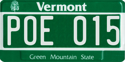 VT license plate POE015