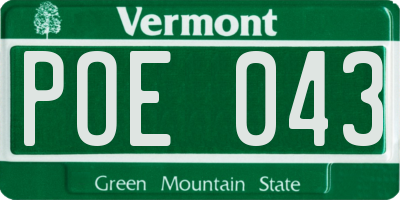 VT license plate POE043