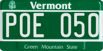 VT license plate POE050