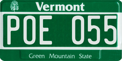 VT license plate POE055