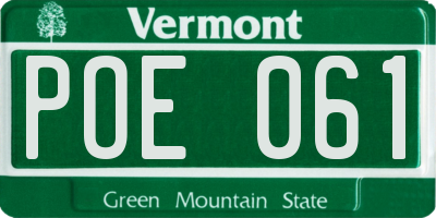 VT license plate POE061