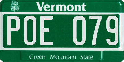VT license plate POE079