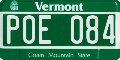 VT license plate POE084