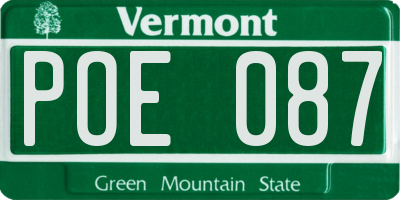 VT license plate POE087