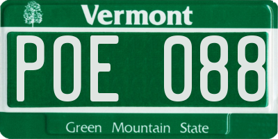 VT license plate POE088