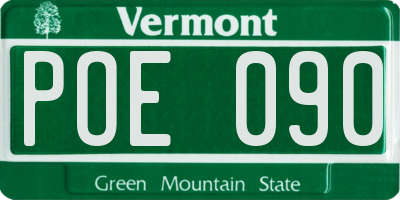 VT license plate POE090