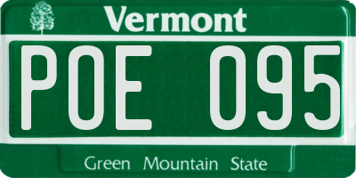 VT license plate POE095