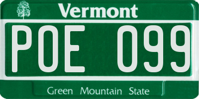 VT license plate POE099