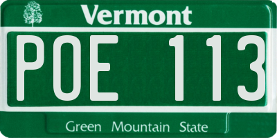 VT license plate POE113
