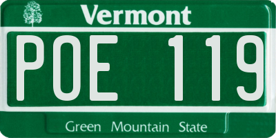 VT license plate POE119