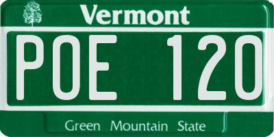 VT license plate POE120