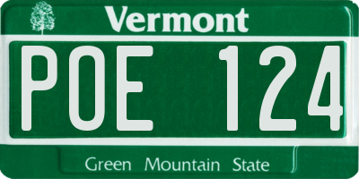 VT license plate POE124