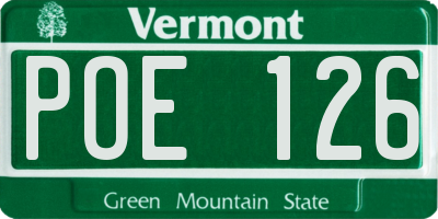 VT license plate POE126