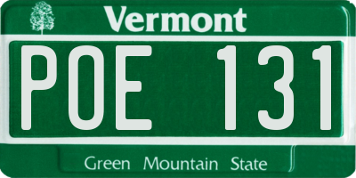 VT license plate POE131