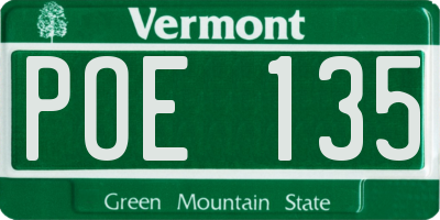 VT license plate POE135