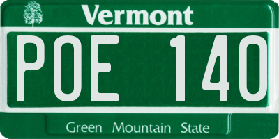 VT license plate POE140
