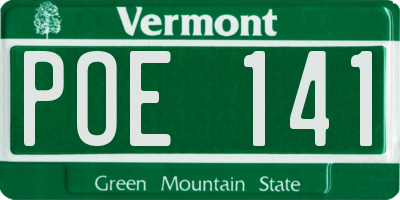 VT license plate POE141