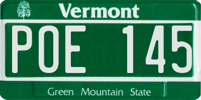 VT license plate POE145