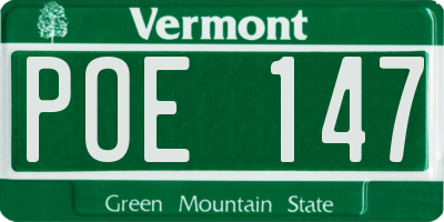 VT license plate POE147