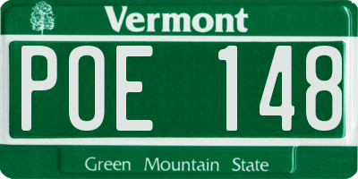 VT license plate POE148