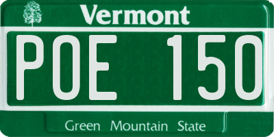 VT license plate POE150
