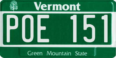 VT license plate POE151