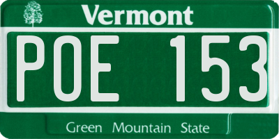 VT license plate POE153