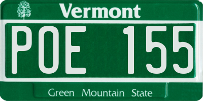 VT license plate POE155