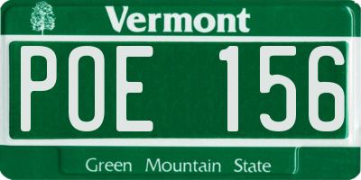VT license plate POE156