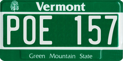 VT license plate POE157