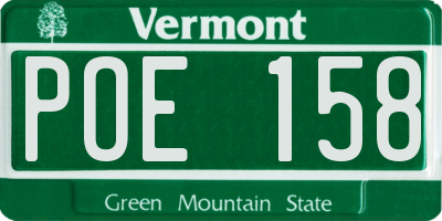 VT license plate POE158