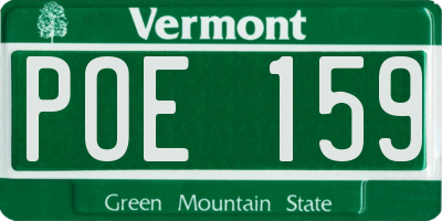 VT license plate POE159
