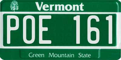VT license plate POE161