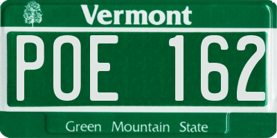VT license plate POE162