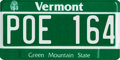 VT license plate POE164