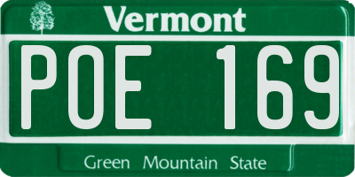 VT license plate POE169