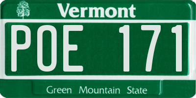 VT license plate POE171