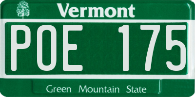 VT license plate POE175