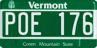 VT license plate POE176