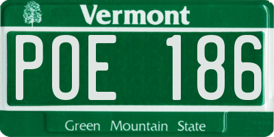 VT license plate POE186