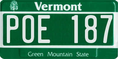 VT license plate POE187