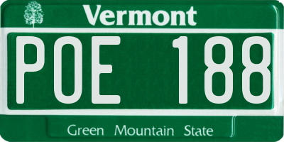 VT license plate POE188