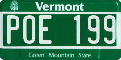 VT license plate POE199