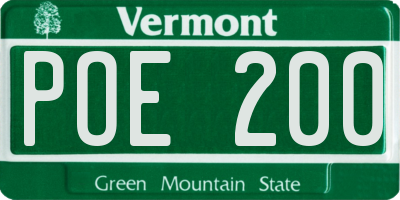 VT license plate POE200